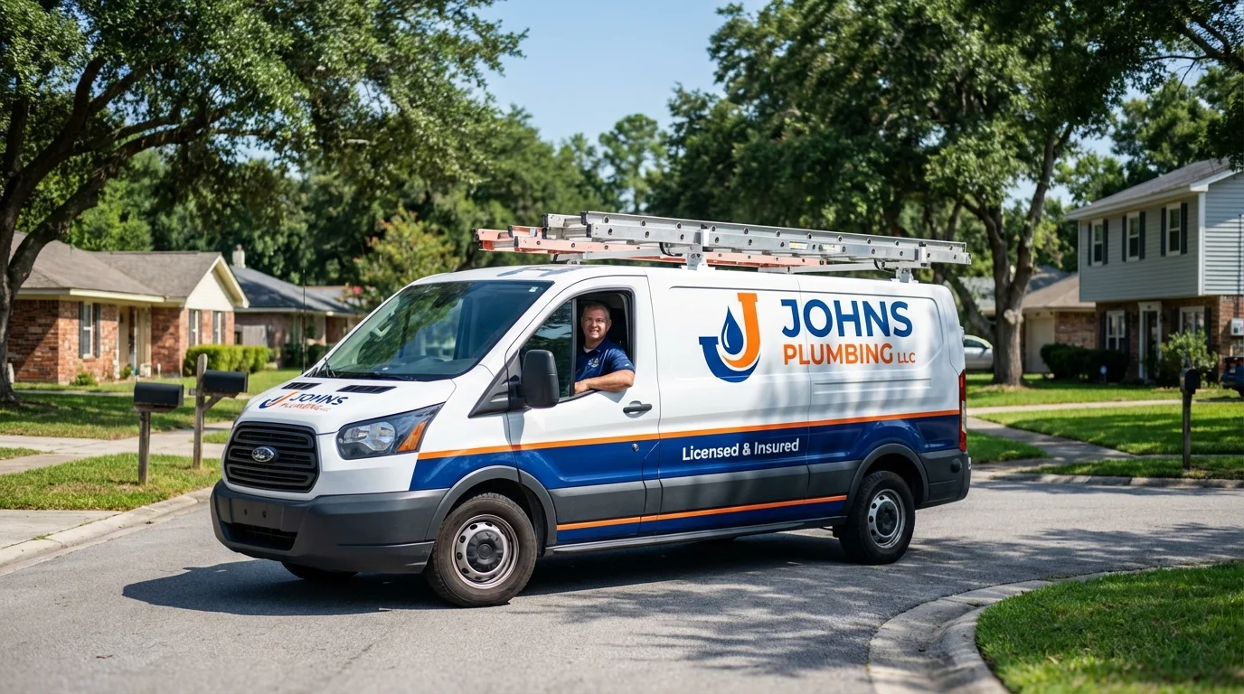 Johns Plumbing LLC service van in Williamsport, OH